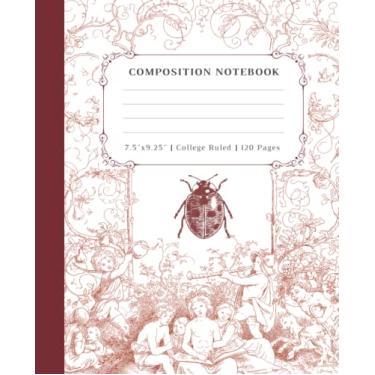 Imagem de Happy Composition Notebook: Vintage Ladybug Illustration Journal | College Ruled | Cute And Beautiful Aesthetic - Perfect For Back To School, College, Work and Office (120 Pages)