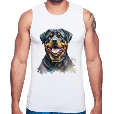 Imagem de Regata Cachorro Rottweiler - Foca na Moda, Branco, M