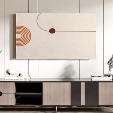 Imagem de Protetor de tela de TV para LCD LED estilo moderno padrão geométrico arte capa contra poeira à prova d'água e protetor solar tela de TV (tamanho: 19~177.8 cm)-Tipo 02||65 polegadas