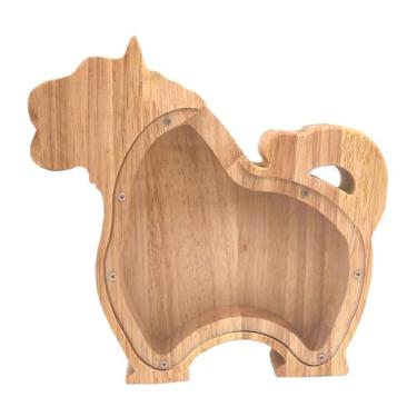 Imagem de Caixa de dinheiro de madeira, caixa de dinheiro para animais, cofrinho para crianças, decoração de casa - tigre