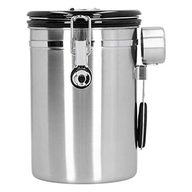 Imagem de FEIJÕES DE CAFÉ CANISTER DE AÇO INOXIDÁVEL ARMAZENAGEM RECIPIENTE PARA ACESSÓRIO CASA (Prata)