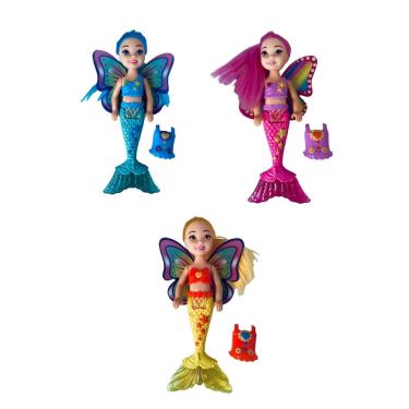 Imagem de Brinquedo Mini Boneca Sereia Articulada Sortida + acessório