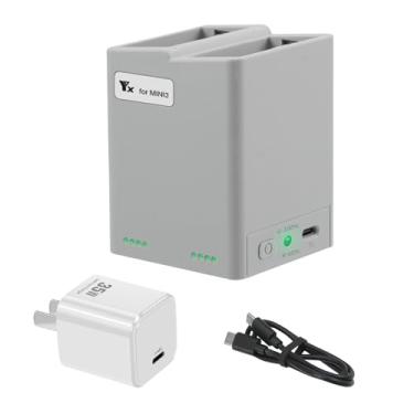 Imagem de LYONGTECH Hub de carregamento de bateria e carregador USB-C de 35 W para DJI Mini 4/3 Pro, Mini 3 Drone, carrega duas baterias em sequência, acessórios de carregamento de armazenamento
