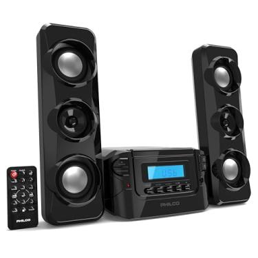 Imagem de Philco - Sistema de prateleira estéreo compacto com rádio FM digital, Bluetooth e controle remoto preto | Display LCD | Compatível com MP3 e AUX | Reprodução USB