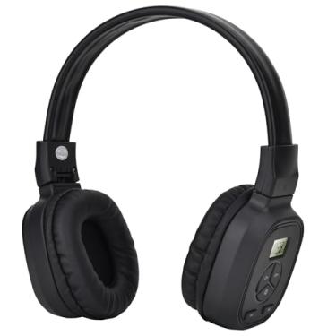 Imagem de SWDSTP Fones de ouvido de rádio FM pessoais portáteis com boa recepção, tela de LED, abafadores de ouvido macios, rádio FM para caminhadas, corrida, reuniões, receptor FM, alimentado por 2 pilhas AAA