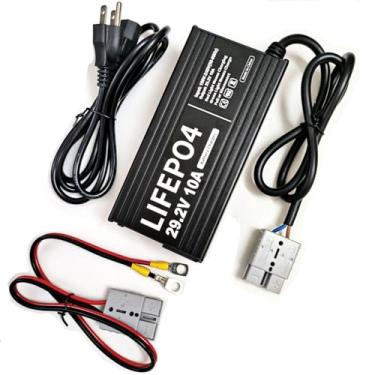 Imagem de HERISKEER Carregador de bateria de lítio 24V 10A 29,2V LiFePO4 carregador inteligente com conector Anderson indicador LED especial para lítio 24V LiFePO4 ciclo profundo recarregável 30AH-150AH