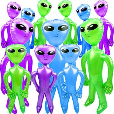 Imagem de Cotiny 12 Peças 67 Polegadas 35 Polegadas Jumbo Inflável Alienígena Gigante Inflar Brinquedos Infláveis Alienígenas Para Lembrancinhas De Festa De Aniversário Tema Alienígena Decorações De Festa De