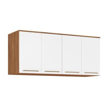 Imagem de Módulo De Quarto Solteiro Armário Ponte Aéreo Casal 71190k Irlanda C- 4 Portas Amendola-branco - Demóbile