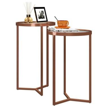 Imagem de Mesa De Centro Liz Cobre Tampo Espelhado - Fabrica 1 Móveis