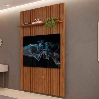 Imagem de Painel Para Tv Pratic Ripado 240cm Freijó - Fabrica 1 Móveis