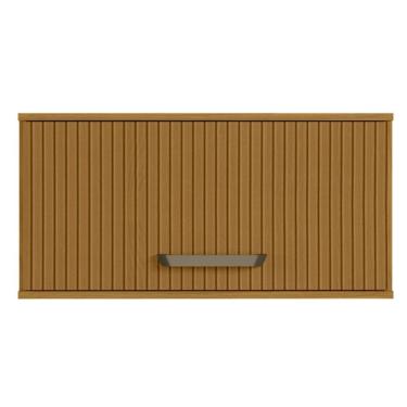 Imagem de Armário Aéreo Geladeira Modulado Para Cozinha Criare 01 Porta 80cm Freijo Ripado -fabrica 1 Móveis