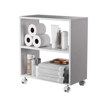 Imagem de Gabinete Organizador Para Banheiro Com Rodinhas 50cm Branco