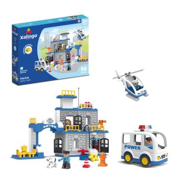 Imagem de Bloco De Montar Grande Policia 90 Peças Xalingo