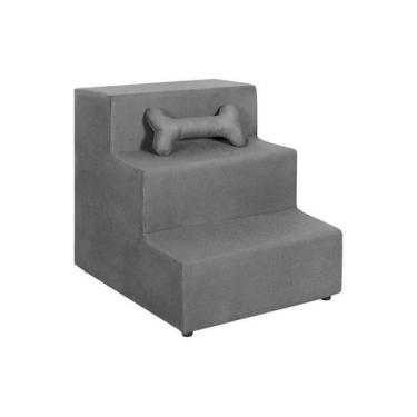 Imagem de Escada Rampa para Pet Cachorro Gato Bellamado - MHS Decor, Cinza