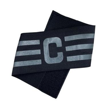 Imagem de Braçadeira de Futebol Faixa de Capitão Preta e Cinza Estilo Boleiro