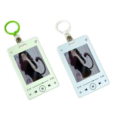 Imagem de Pacote com 2 porta-cartões fotográficos 54 x 85 mm, porta-cartões de foto de acrílico para PC, capas transparentes para cartão de foto de ônibus bancário