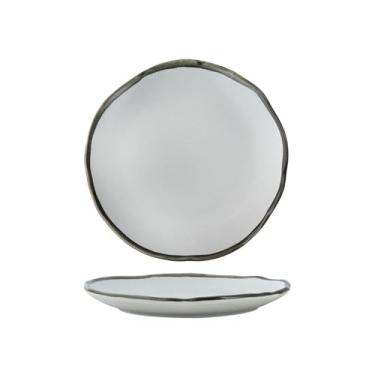 Imagem de Prato de arroz de cerâmica simples estilo japonês retrô requintado resistente a altas temperaturas - prato raso ondulado de 17 cm