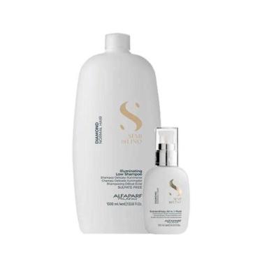 Imagem de Alfaparf Semi Di Lino Diamond Illuminating Kit Shampoo 1L + Leave-in 1