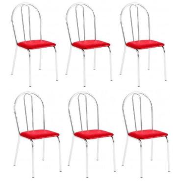 Imagem de Kit 6 Cadeiras Lisboa Cromada Para Cozinha Ou área Gourmet-assento Sin