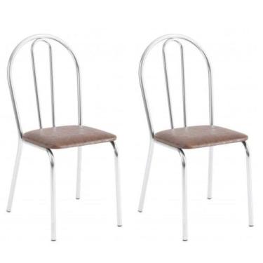 Imagem de Kit 2 Cadeiras Lisboa Cromada Para Cozinha Ou área Gourmet-assento Sin