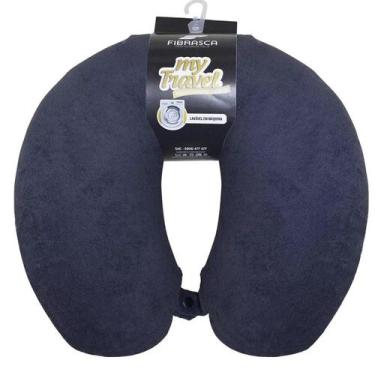 Imagem de Travesseiro De Viagem Almofada Para Pescoço Viagem Fibrasca - Preto