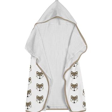 Imagem de Toalha Baby C/ Capuz Tecebem Estampada c/ Fralda  Dori Branco