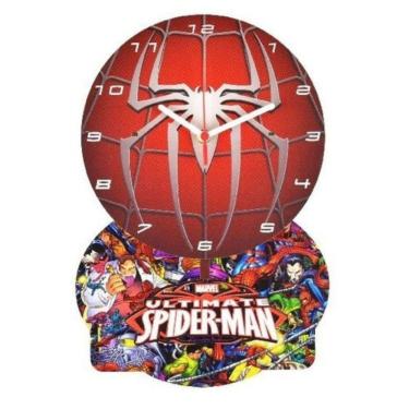 Imagem de Relógio de Parede com Pêndulo Homen Aranha Com base fundo