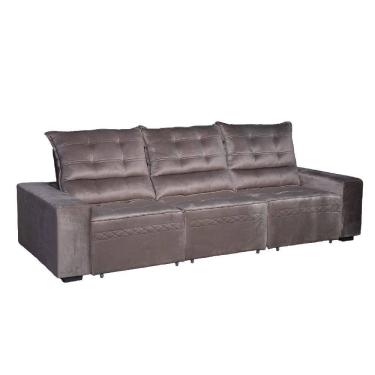 Imagem de Sofa Retratil e Reclinavel 4 Lugares 2,90m com Molas Ensacadas Espuma D28 Veludo para Sala de TV