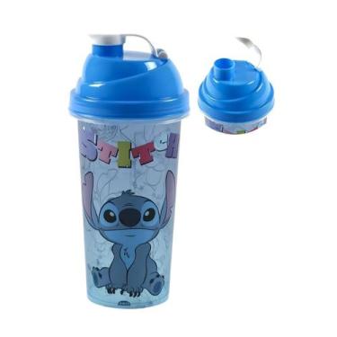Imagem de Copo Shakeira com Alça 580ml Stitch Azul Coqueteleira - Plasutil
