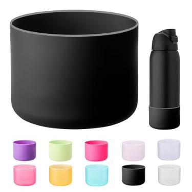 Imagem de Bluwing Bota de silicone para garrafas de água Owala de 1,134 g, parte inferior de manga protetora antiderrapante para garrafa de água de aço inoxidável Owala 1,134 g FreeSip/Twist/Flip (preto)