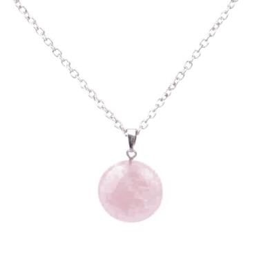Imagem de Colar feminino de cristal de pedra natural quartzo rosa verde aventurina lápis-lazúli obsidiana preta colar de granada para mulheres, one size, Liga de aço, Sem Pedra Preciosa