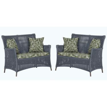 Imagem de 2 Sofás área Externa Igapó Alumínio Marrom Corda Náutica E5 Prata