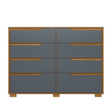 Imagem de Comoda Casal Quarto Georgia 8 Gavetas Freijo Com Cinza - Moval