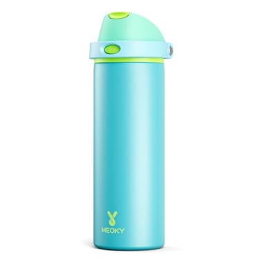 Imagem de Garrafa de água isolada de 680 g para homens: Garrafa de água de aço inoxidável Meoky com canudo 2 em 1 e tampa de bico - à prova de vazamento, fria por 24 horas, cabe no suporte de copo de carro, sem