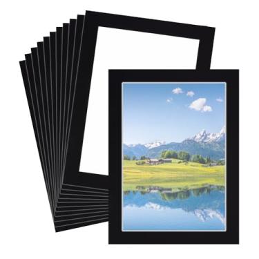 Imagem de OLYCRAFT 12 conjuntos de molduras de papel A4 para desenhar, molduras de papel preto, moldura de papelão com filme, moldura de papelão A4 para fotos de 29 x 28 cm, documentos para parede, casa