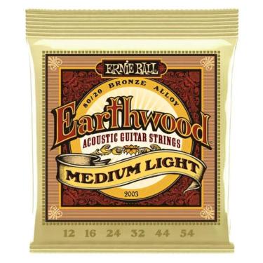 Imagem de Encordoamento Para Violão Aço .012 Médio Leve Earthwood 2003 Ernie Ball