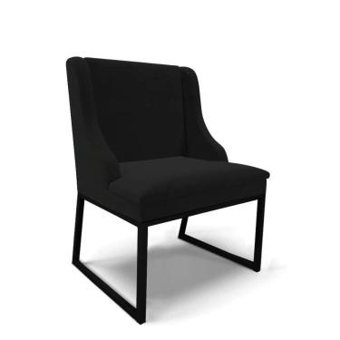 Imagem de Cadeira Sala De Jantar Industrial Preto Liz Veludo Preto D03 - D`rossi