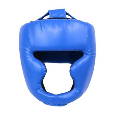 Imagem de Lljsszr Protetor de Cabeça para Boxe, Proteção para As Bochechas, Equipamento de Proteção, Protetor de Cabeça Esportivo para Grappling, Muay Thai E, Azul Adulto
