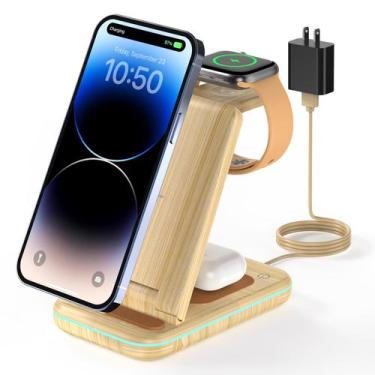 Imagem de Estação de carregamento sem fio GEEKERA 3 em 1 para iPhone/watch/AirPo