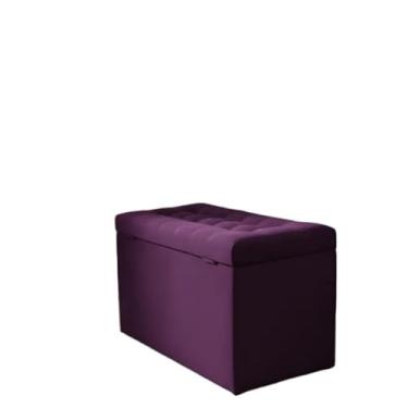 Imagem de Puff Baú Decorativo Estofado C/pistão á gás 68 cm 100% MDF(ROXO,Rodizios c/travas)