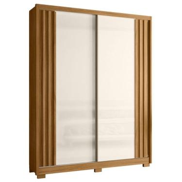 Imagem de Roupeiro Fresado Espelhado 2 Portas Madri Freijó Off Whte