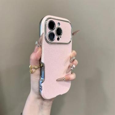 Imagem de HTVJFX Capa de celular luxuosa com glitter laser e couro macio, estampa de silicone, à prova de choque (para iPhone 11 Pro Max/rosa)