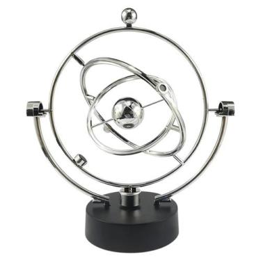 Imagem de Pêndulo Newton Decorativo Com Base Giratória Prata - GS