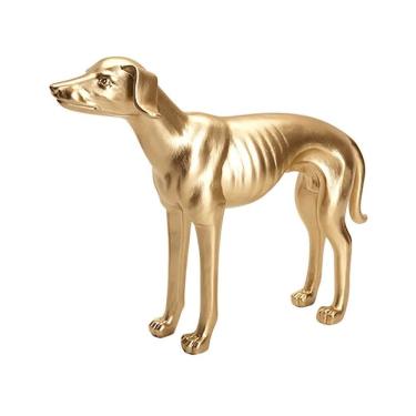 Imagem de Escultura Decorativa Cachorro Galgo Inglês Dourado em Poliresina 35,5x27cm Mart