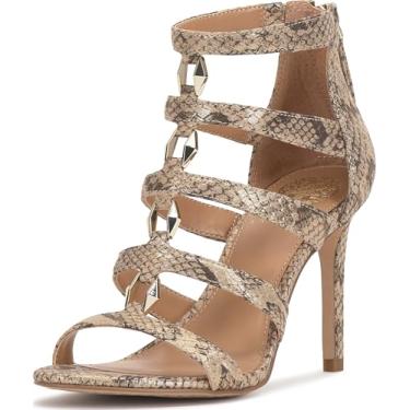 Imagem de Vince Camuto Azelie Sandália de salto alto com gaiola, natural/dourada, 8