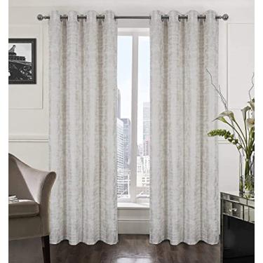 Imagem de ZYDADA Cortinas de veludo, efeito de folha dourada brilhante, cortinas blackout com isolamento térmico, redução de ruído, cortinas de janela com ilhós para festa/casamento/armário