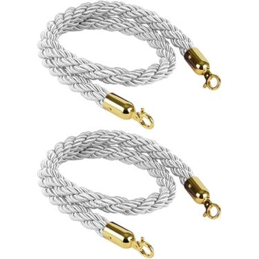 Imagem de Cordas De Barreira De Fila Com Gancho, Corda De Suporte 2/3/4/5 / 6 Pés, Corda De Controle De Multidão, Corda De Cânhamo Trançada Para Divisor De Fila, Barreira De Se, Silver-b, 4ft/120cm