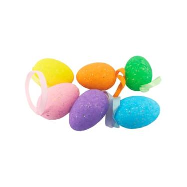 Imagem de Kit 6 Ovos Coloridos de Isopor Com Lantejoulas