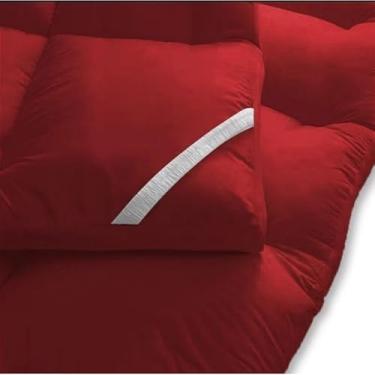 Imagem de Pillow top cama solteiro, casal, Queen e king box protetor de colchão macio toque (vermelho,Casal)