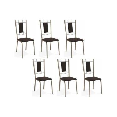 Imagem de Cadeiras De Cozinha Florença C005 Kit 6 Un Niquel/preto 110 - Kappesberg